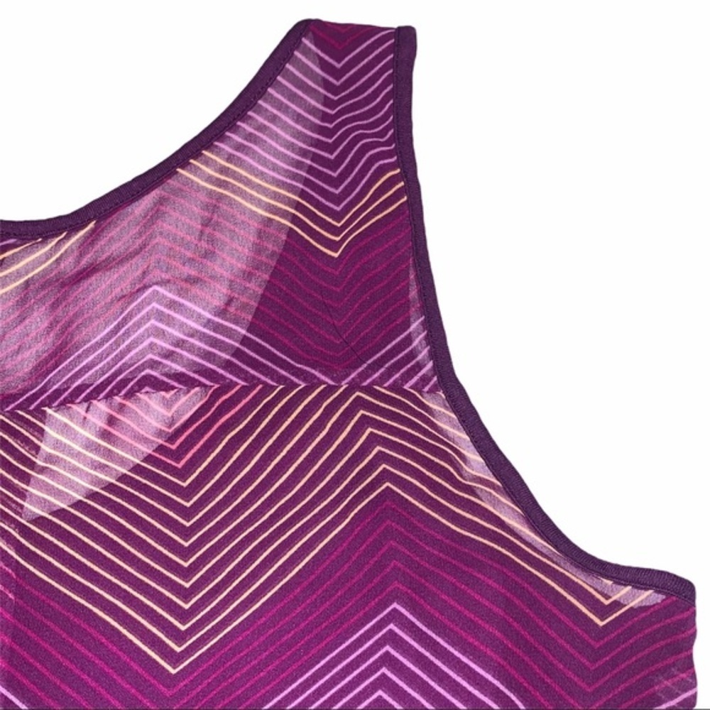 ANA L purple knit front sheer back sleeveless top - Picture 11 of 16